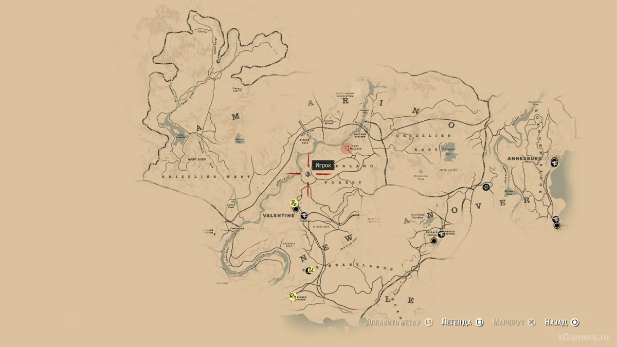 Repère sur la carte indiquant où se trouve le seizième fragment