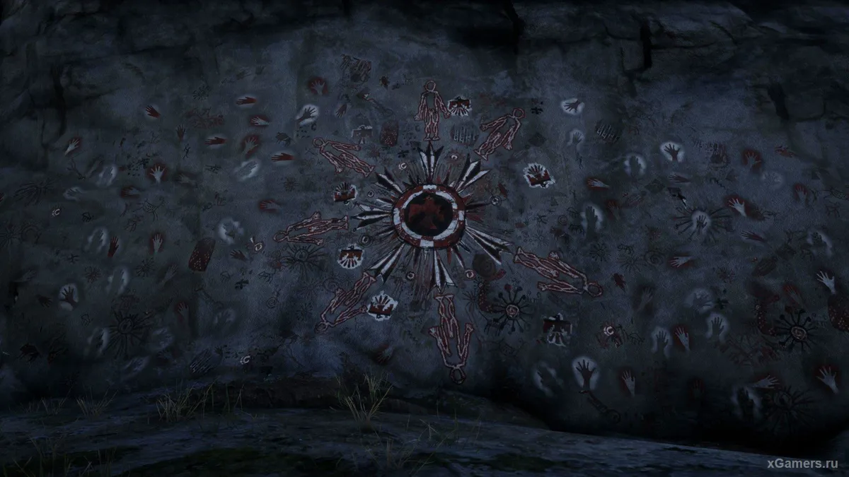 Peinture rupestre dans le jeu RDR2