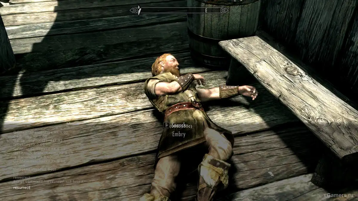 Résultat de l'annulation du code de triche Kill dans le jeu Skyrim