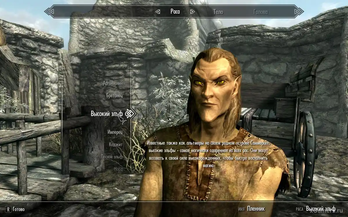 Race - Hauts Elfes dans le jeu Skyrim