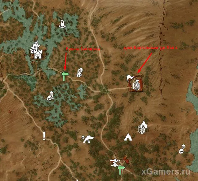 Repère sur la carte permettant de trouver l'armure de grand maître de l'école du Chat