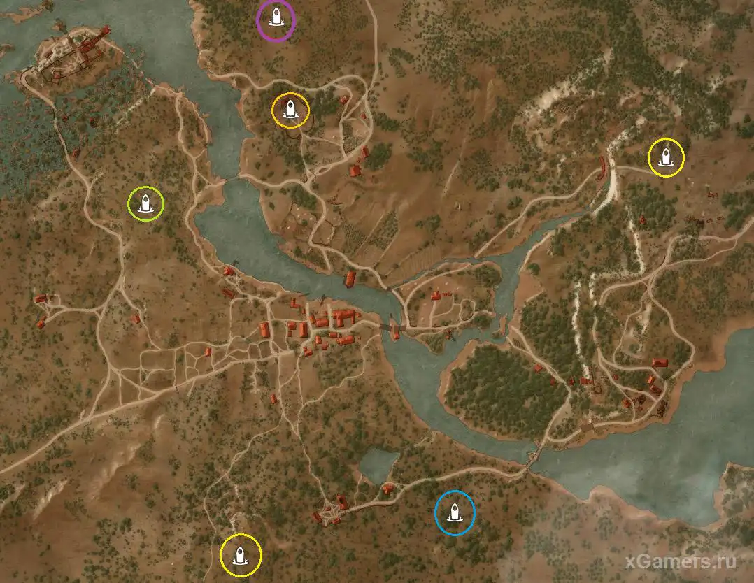 Emplacement de Blanchefleur dans le jeu The Witcher 3