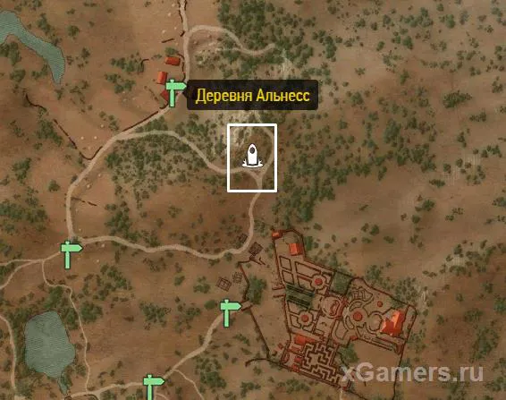 Emplacement d'Axii à Velen et Novigrad