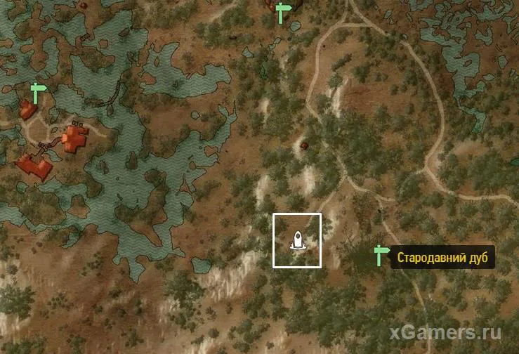 Emplacement sur la carte - le premier Igni à Velen et Novigrad