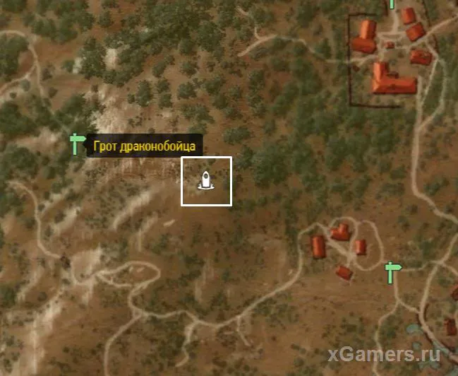 Emplacement sur la carte - Yrden à Velen et Novigrad