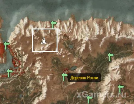 Emplacement sur la carte - le premier Igni à Skellige