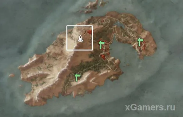 Repère sur la carte du Lieu de Pouvoir - le second Igni à Skellige