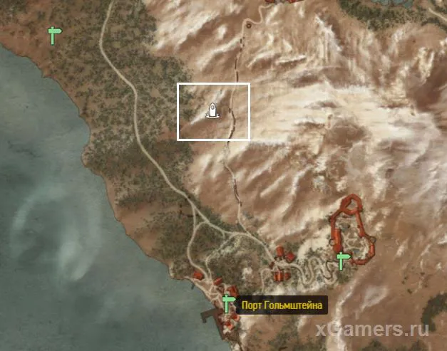 Repère sur la carte du Lieu de Pouvoir - le second Axii à Skellige
