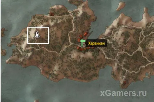 Emplacement sur la carte - le second Yrden à Skellige