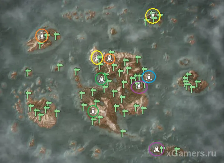 Carte de Skellige dans The Witcher 3