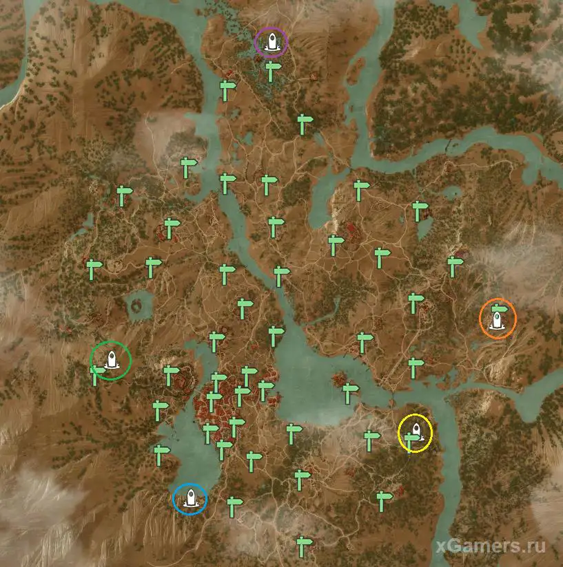 Carte de Toussaint dans le jeu The Witcher 3