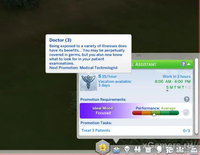 Assistant médical - Les Sims 4