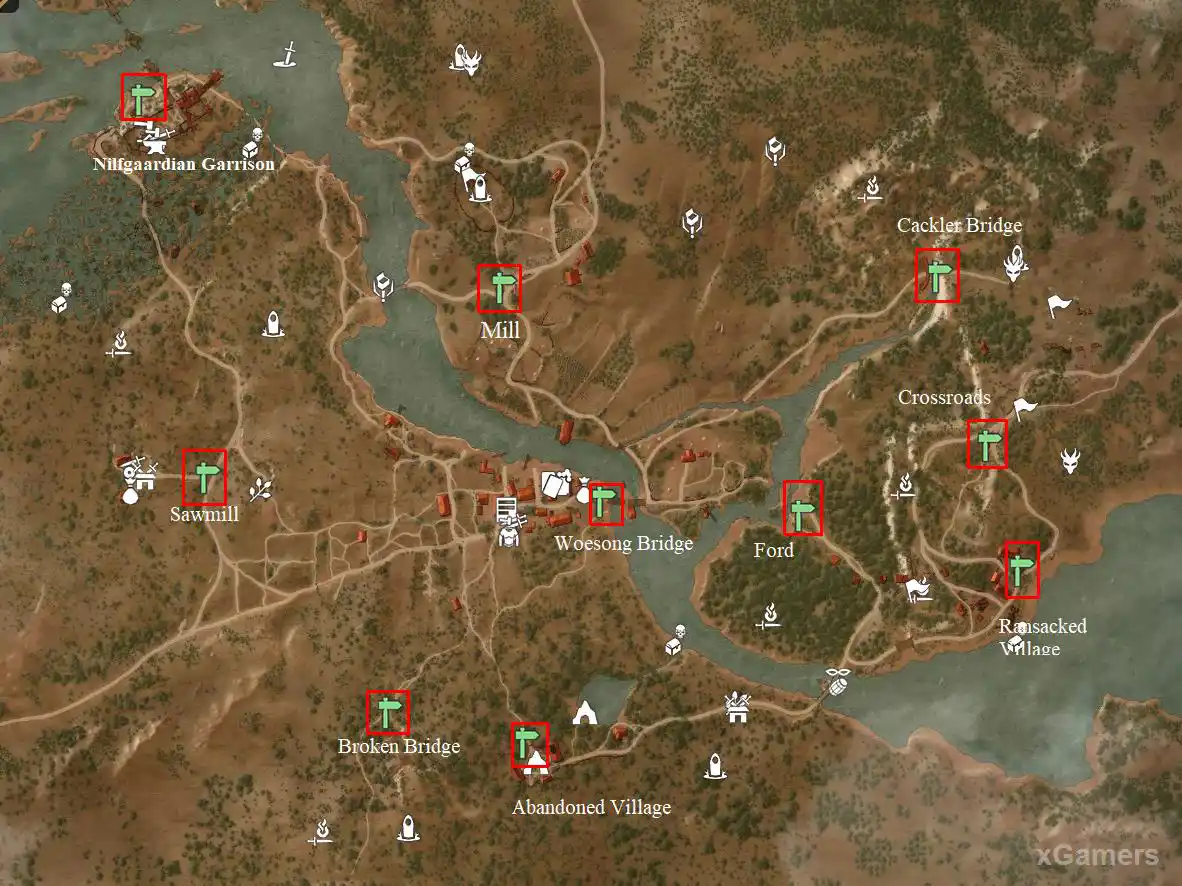 Carte des emplacements - Blanchefleur