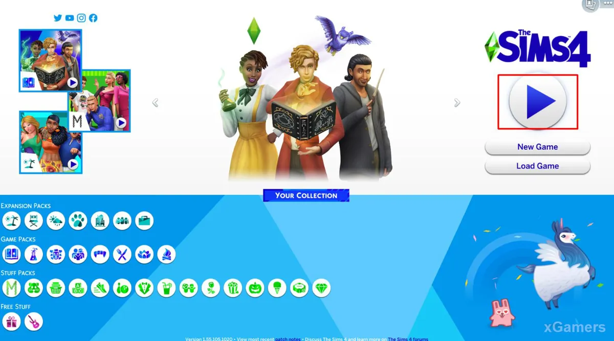 Dans le menu principal, sélectionnez l'option pour continuer la partie avec une famille existante