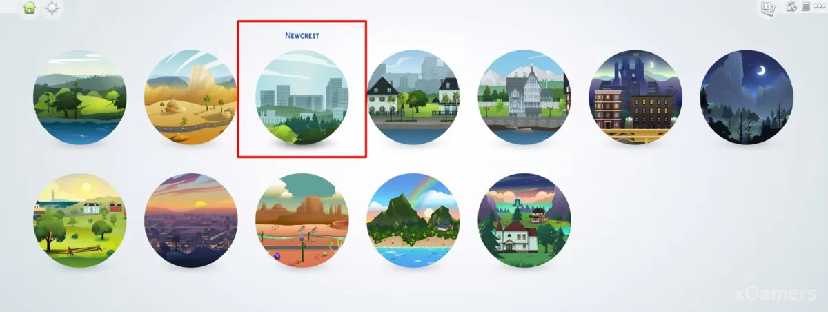 Commencez par choisir la ville souhaitée, ici Newcrest
