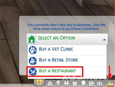 Achetez un restaurant depuis le menu