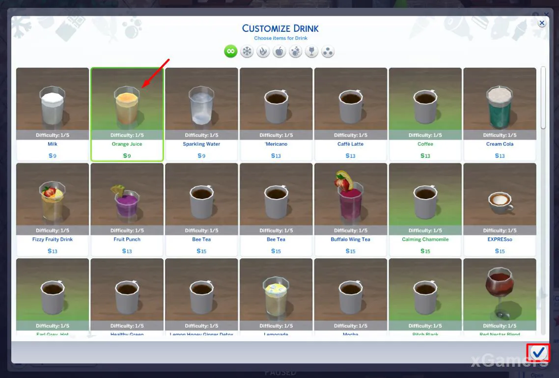 Modifier le menu : personnalisez les boissons