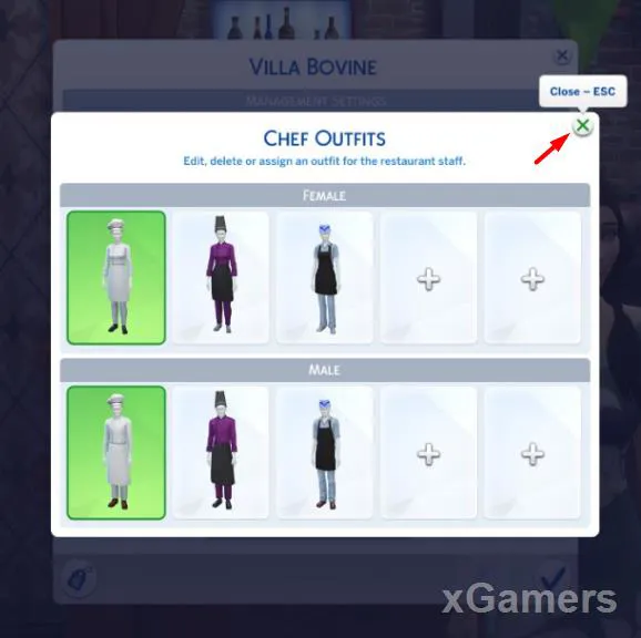 Choisissez la tenue du chef cuisinier