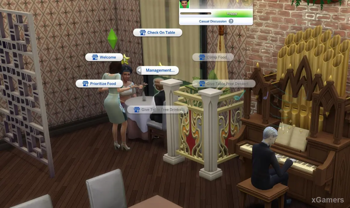 Discussion avec les clients pendant qu'ils attendent leur plat