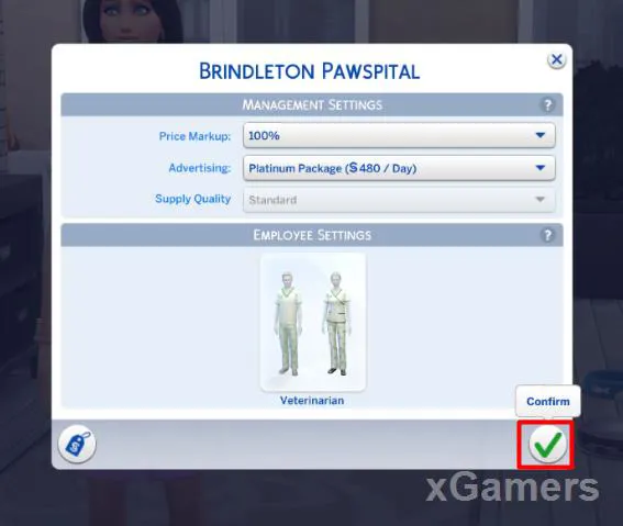 Pour terminer votre sélection, cliquez sur le bouton Confirmer