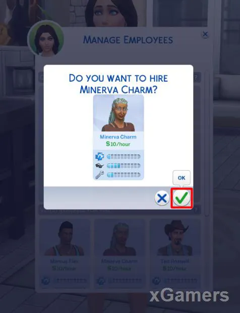 Confirmez que vous souhaitez embaucher cet employé