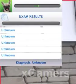 Une fenêtre de diagnostic apparaît dans le coin supérieur gauche