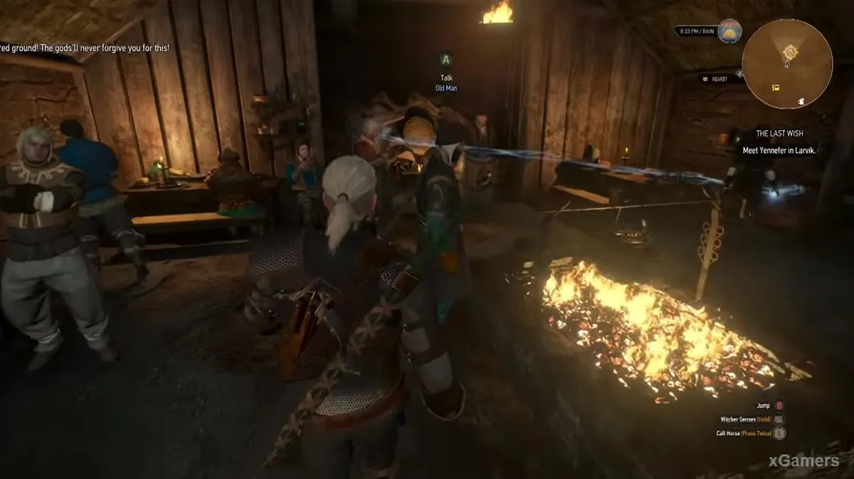 The Witcher 3 - Le Dernier Souhait : l'altercation habituelle entre le sorcier et le roturier