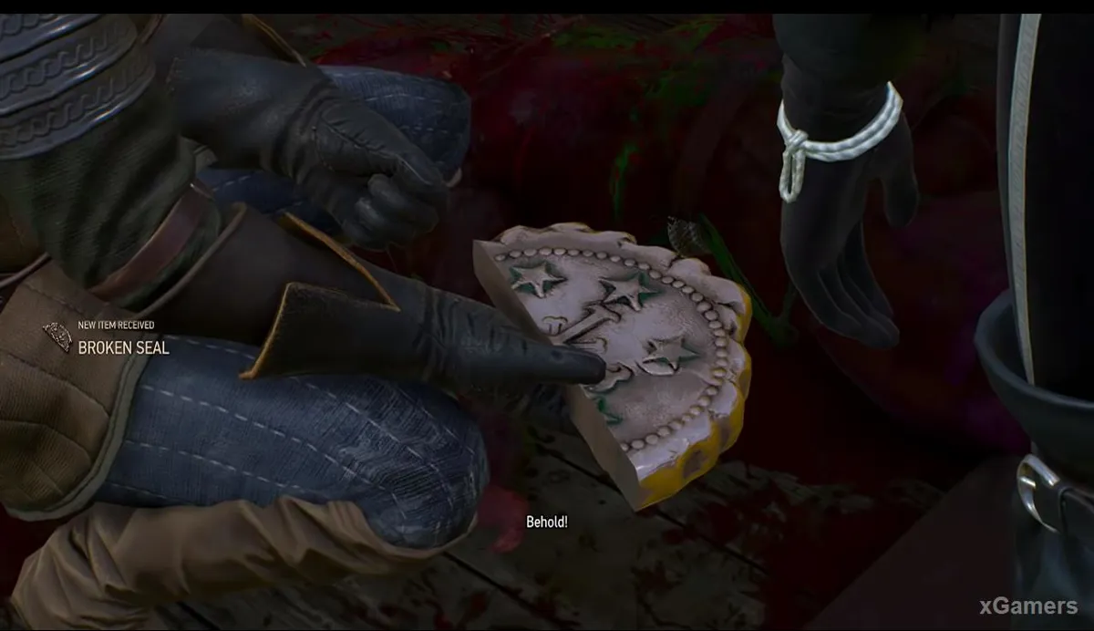 Geralt et Yennefer découvrent les restes du sorcier et le second fragment du sceau