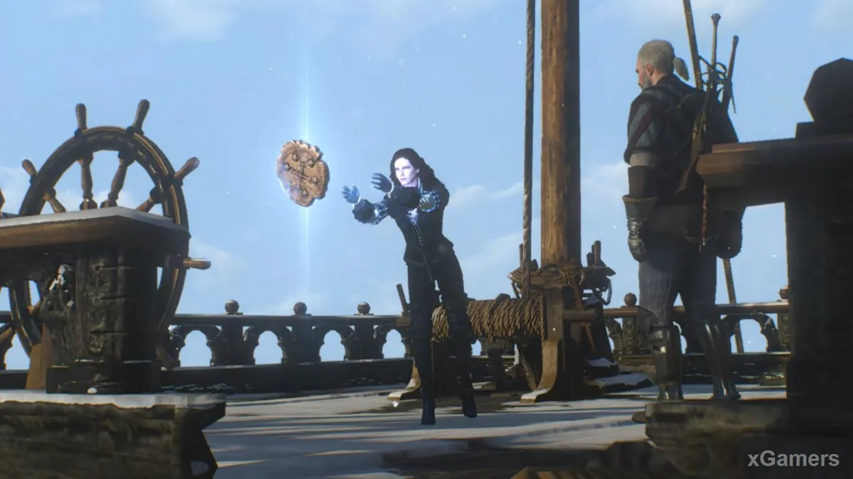 Sur le pont, Yennefer assemble les fragments du sceau