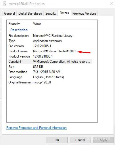 The Witcher 3 - Erreur Msvcp120.dll : ce fichier DLL fait partie du package Visual Studio 2013