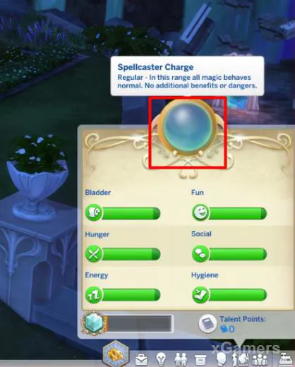 Indicateur de charge magique du sorcier