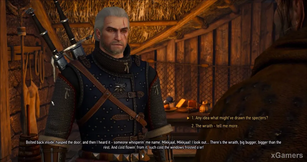 Geralt apprend que les fantômes sont apparus juste après l'extinction du phare
