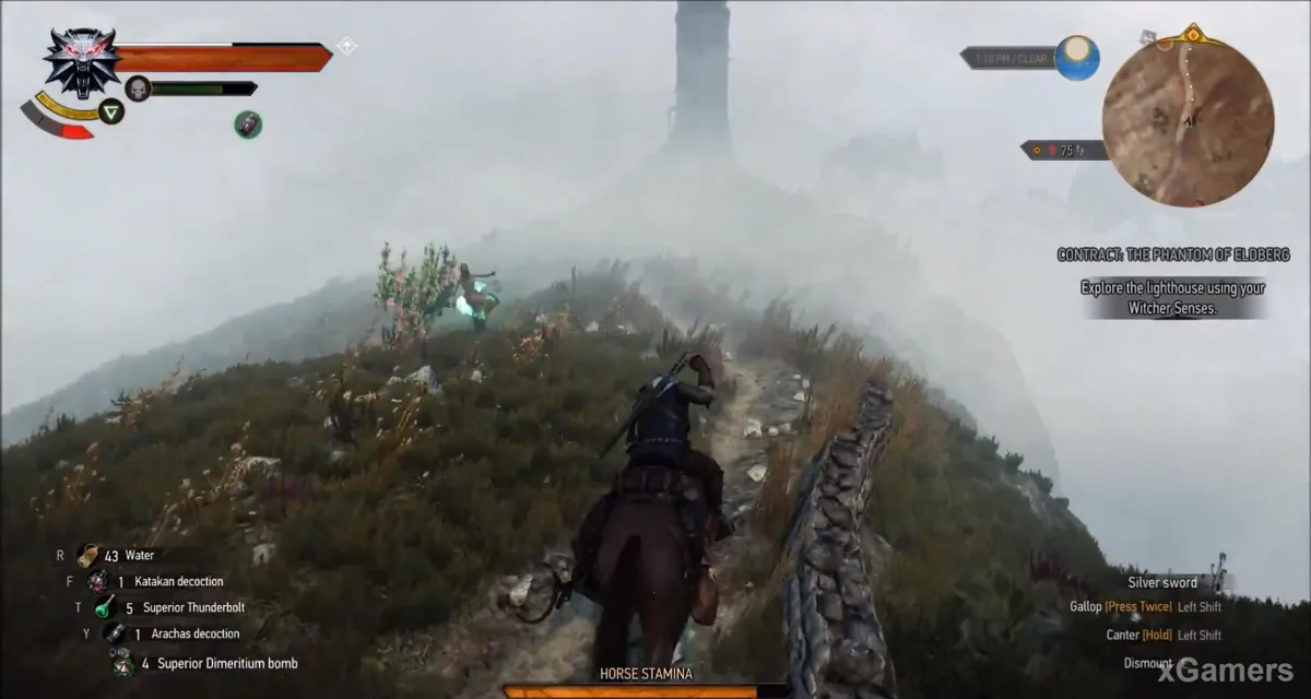 Geralt se dirige vers le phare en affrontant quelques fantômes supplémentaires