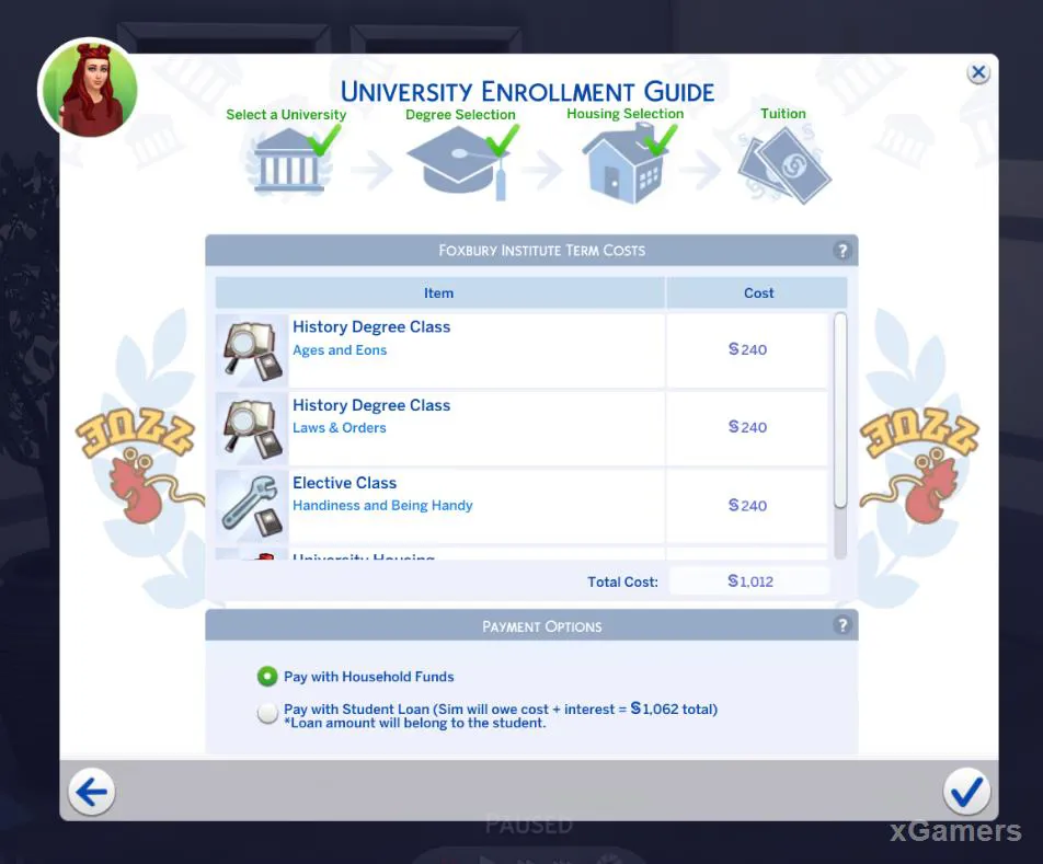 Guide d'inscription à l'université - Les Sims 4 