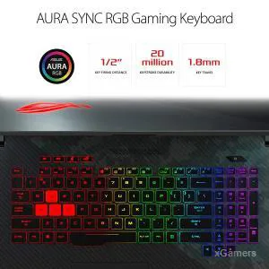 Asus ROG Strix Scar II - vue de dessus
