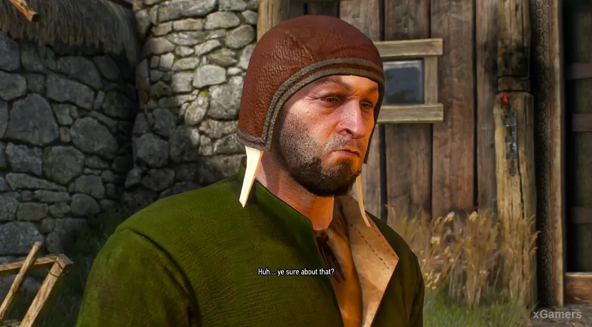 Geralt remarque que le marchand se contredit dans son témoignage et cache manifestement quelque chose