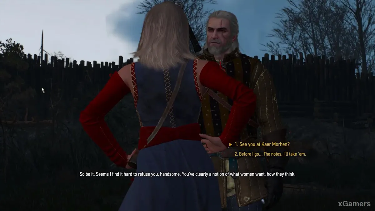 Quelle que soit l'option choisie parmi les quatre proposées, le résultat est le même : direction Kaer Morhen.