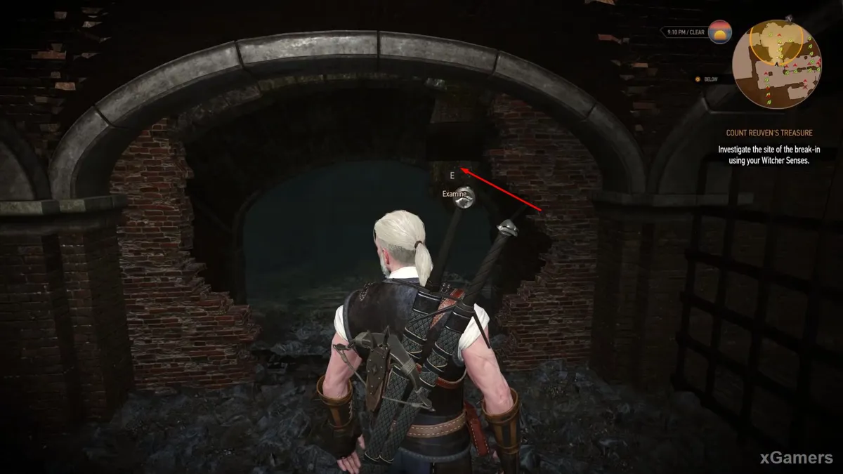 Geralt découvre les restes d'une conduite éventrée