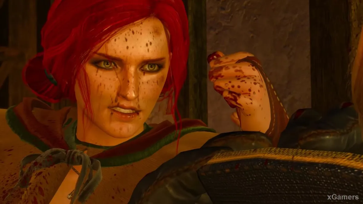 Triss dans la quête « Le Trésor du comte Reuven »