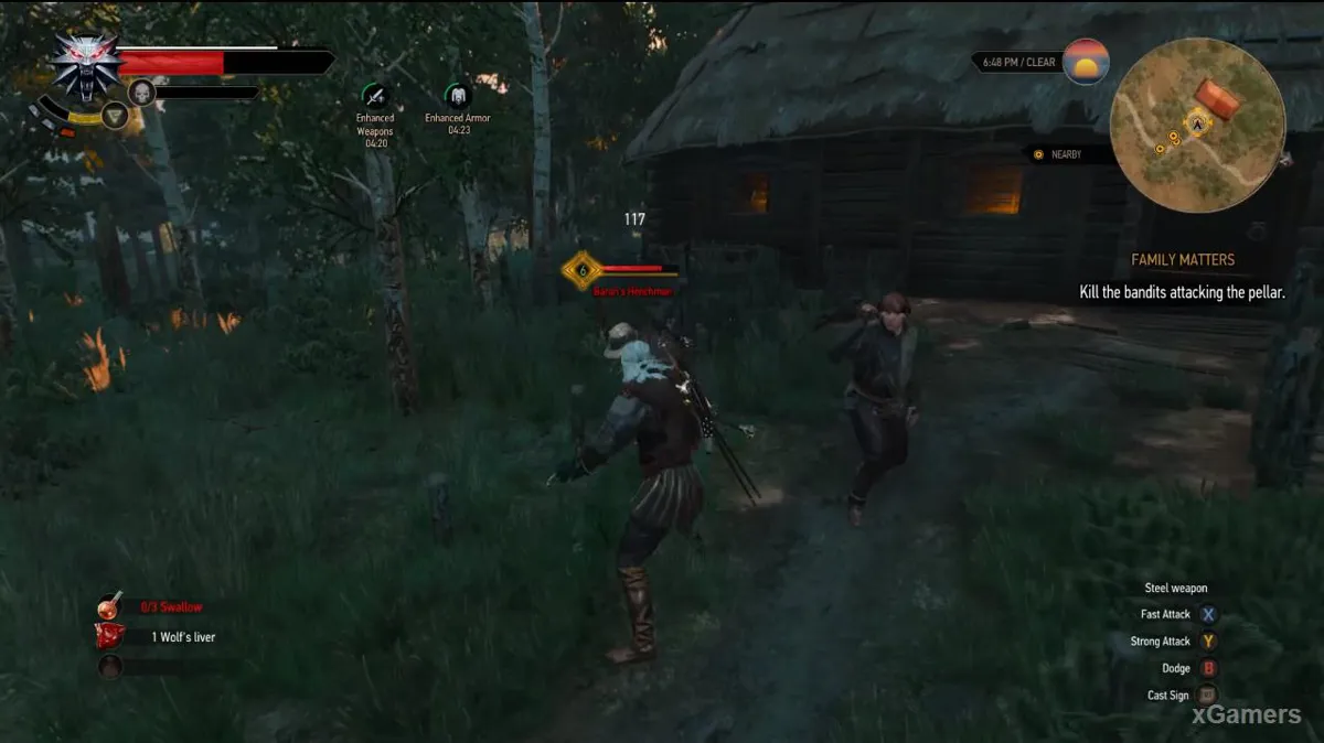 Combat entre Geralt et les soldats