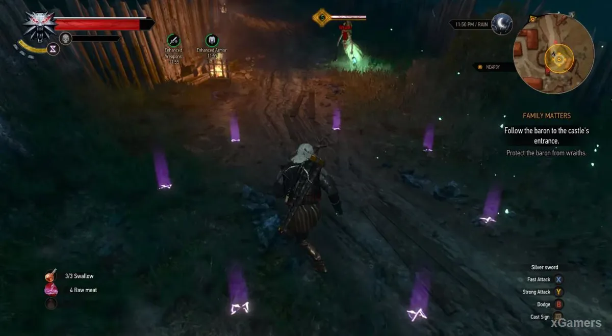Combat entre Geralt et le Couvin