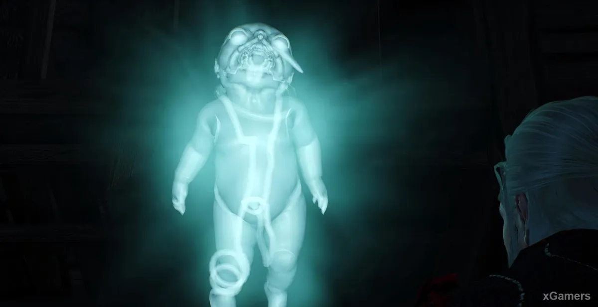 Geralt voit un fantôme qui le mène vers de nouveaux indices