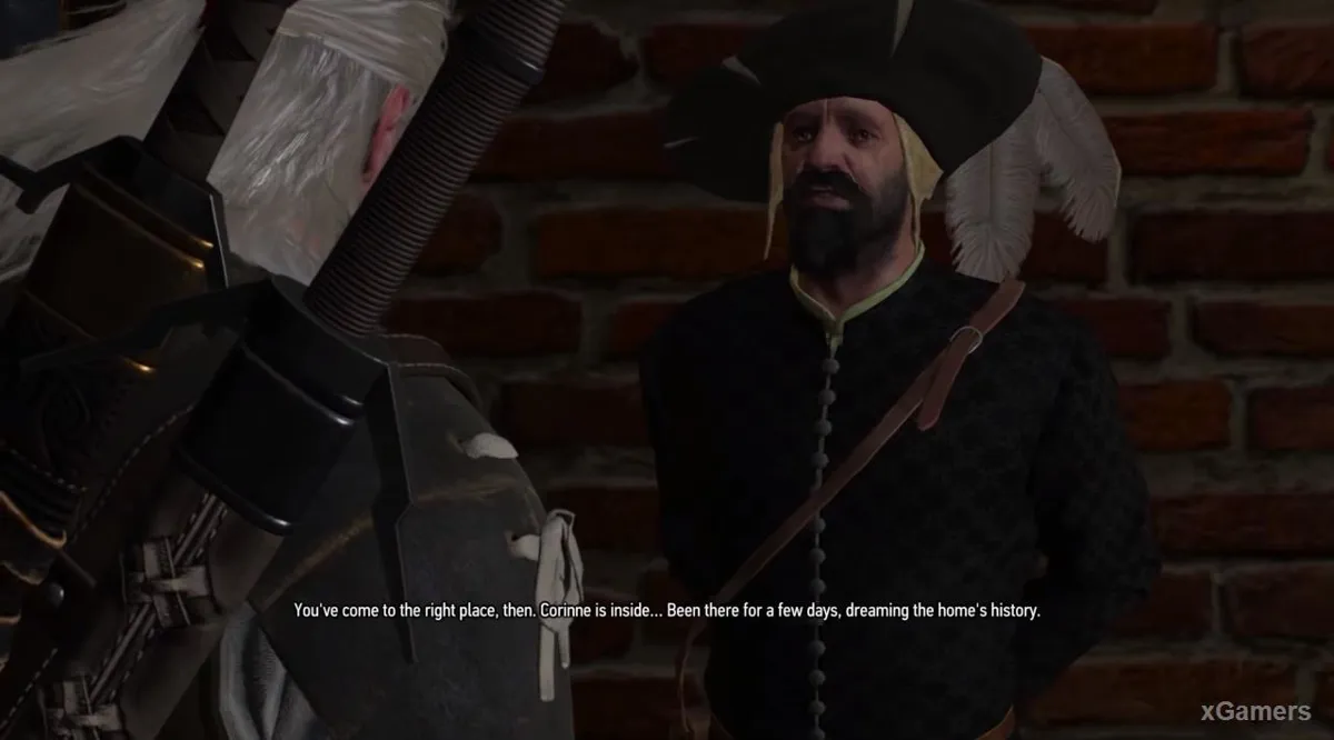 Geralt vous dira qu'il cherche ici une certaine Corinne Tilly