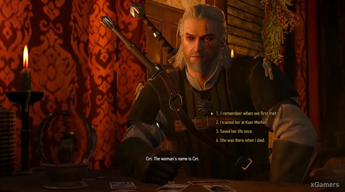 La rêveuse demandera à Geralt de lui en dire plus sur sa vie