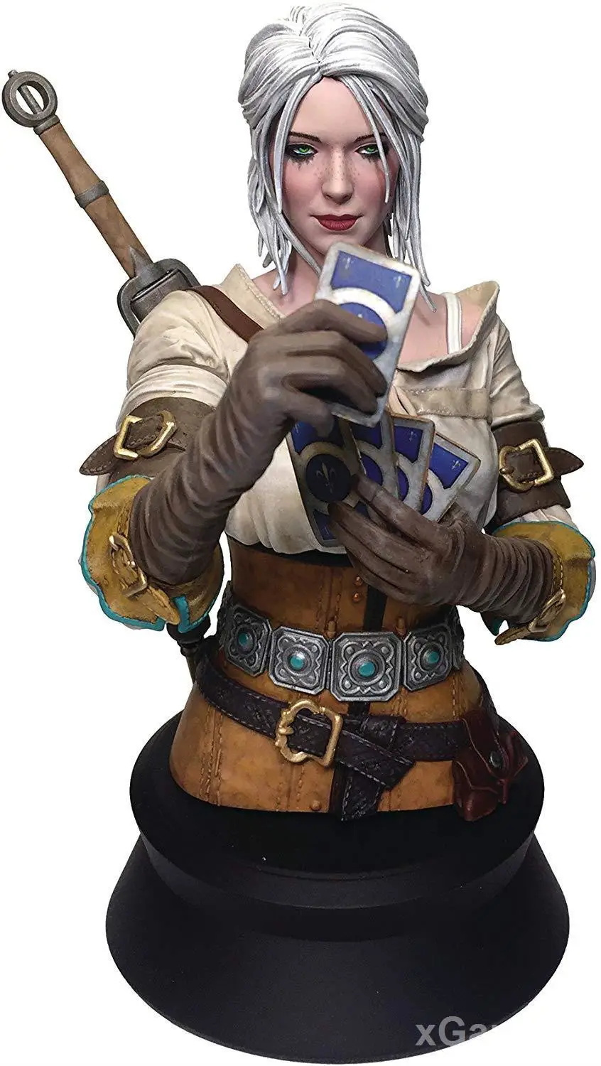 Buste en résine de Ciri jouant au Gwent, figurine Dark Horse Deluxe The Witcher 3