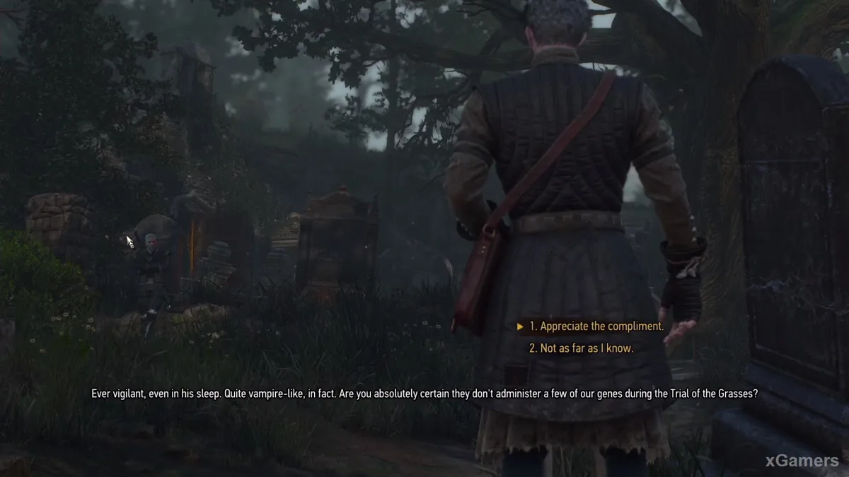 Geralt doit maintenant se diriger vers l'est, dans les bois de Carobert