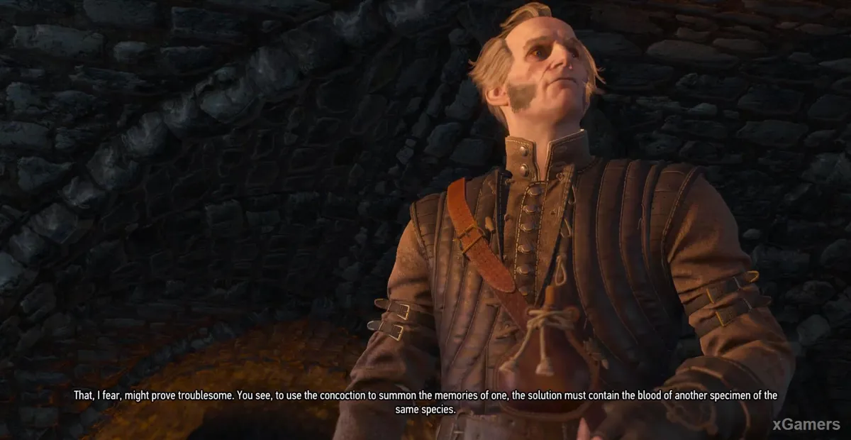 Geralt revient voir Regis avec la salive du Wicht