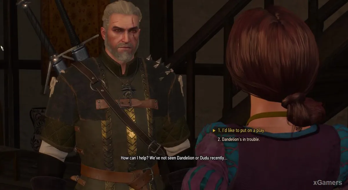 Conversation entre Madame Irina et Geralt