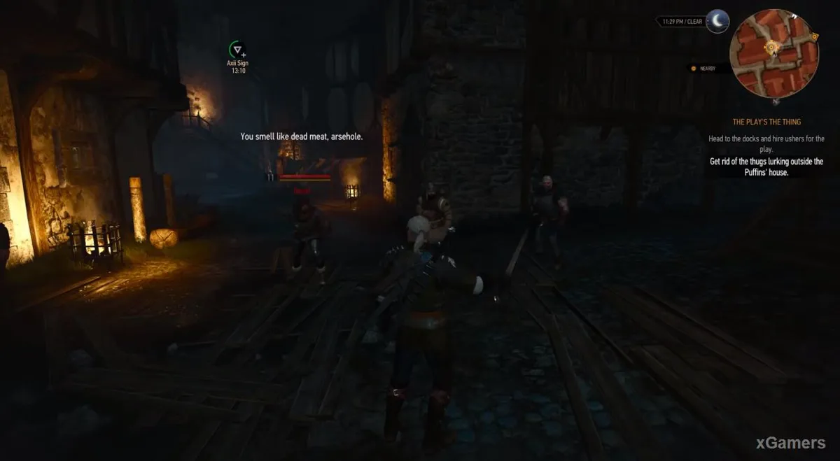Le combat de Geralt contre les brigands
