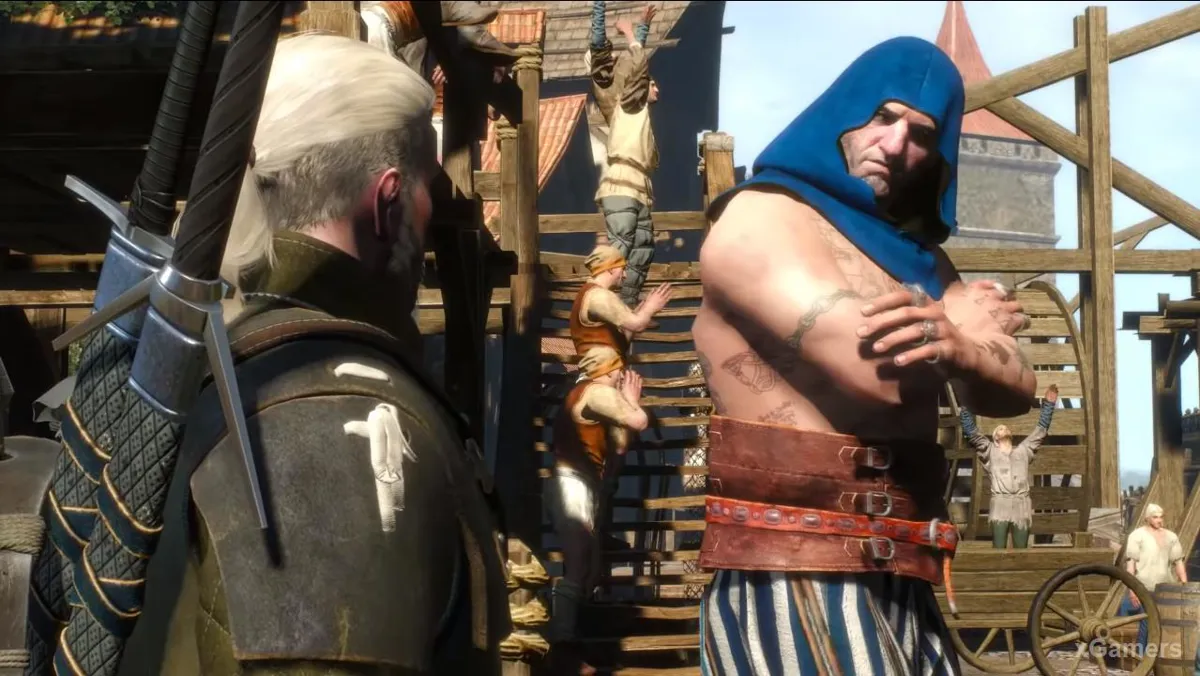 Aux docks, Geralt rencontre quelques costauds venus de Mettina